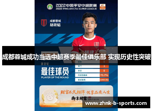 成都蓉城成功当选中超赛季最佳俱乐部 实现历史性突破